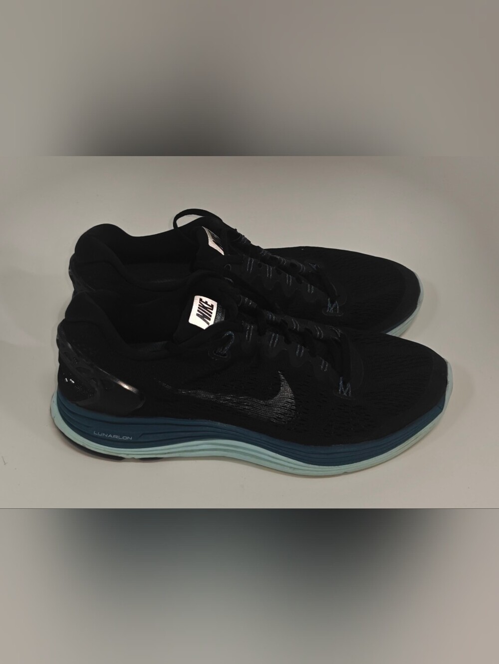 Nike Lunarglide 5 Womens 10.5 Running Shoes Black Light Blue